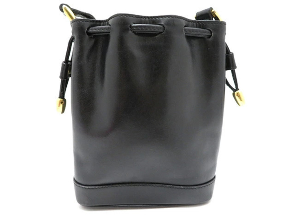 Celine bag shoulder drawstring black leather